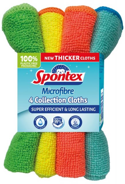 SPONTEX Spontex Microfibre Cloths 4 Pack