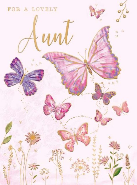 Butterflies Lovely Aunt Birthday Card