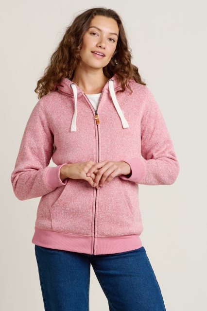 Brakeburn Brakeburn Borg Lined Zip Through Hoodie Pink