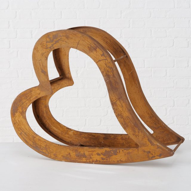 BOLTZE Boltze Iron Rust Heart Shelf 57 x 27cm