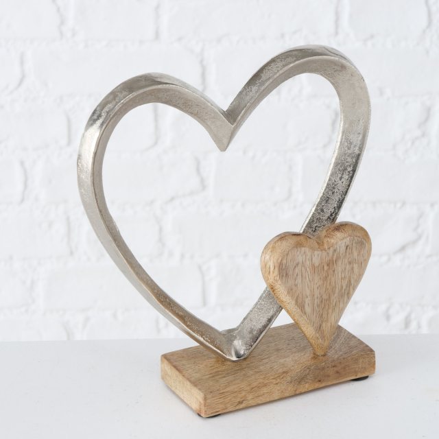 BOLTZE Boltze Decorative Mango Wood Heart Stand 22cm