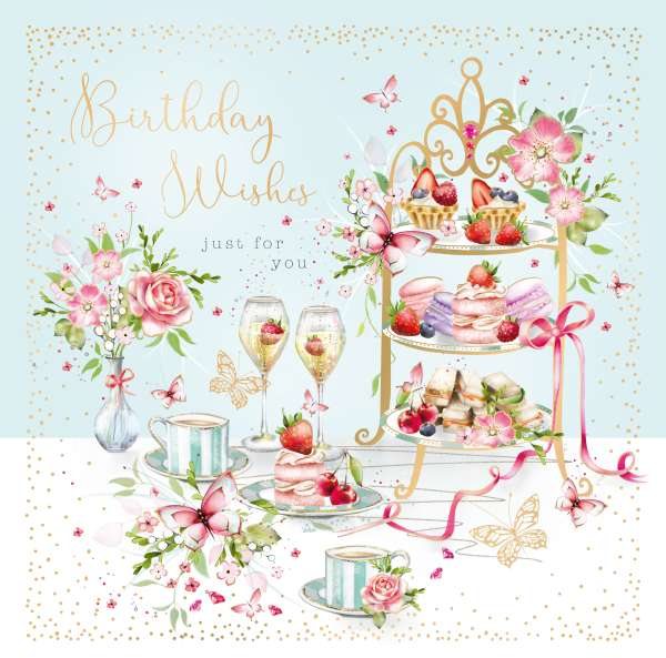 Beaux Chic Afternoon Tea Birthday Wishes Card