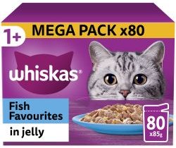 Whiskas Whiskas 1+ Cat Fish Favourites In Jelly 85g 80 Pack