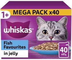 Whiskas Whiskas 1+ Cat Fish Favourites In Jelly 85g 40 Pack