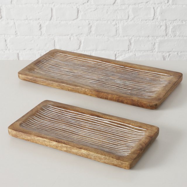 Boltze Riffley Mango Wood Serving Platter