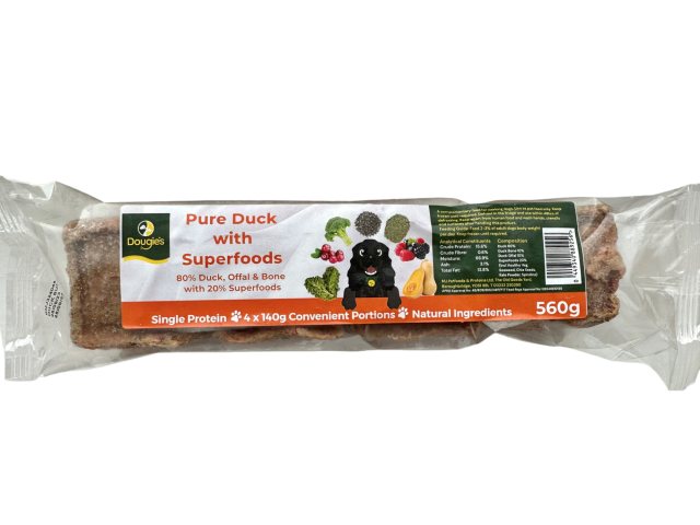 Dougie's Frozen Pure Duck Mince With Superfoods 560g