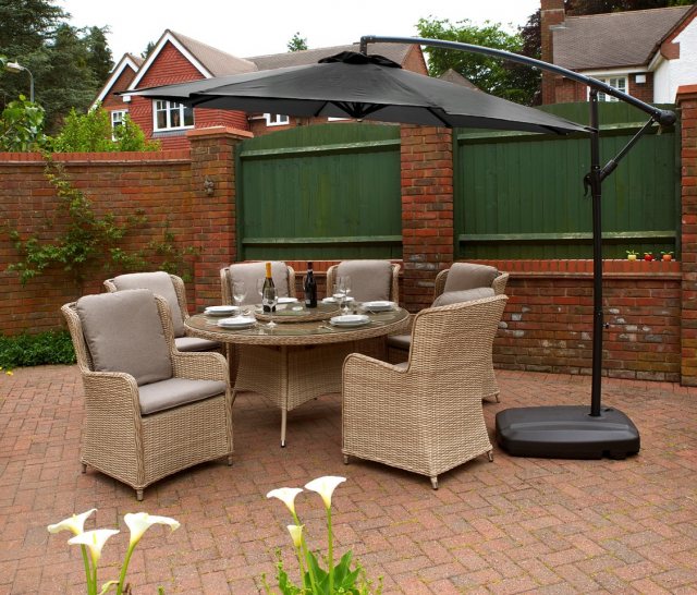 GLENDALE Glendale Cantilever Parasol Grey 3m With Base