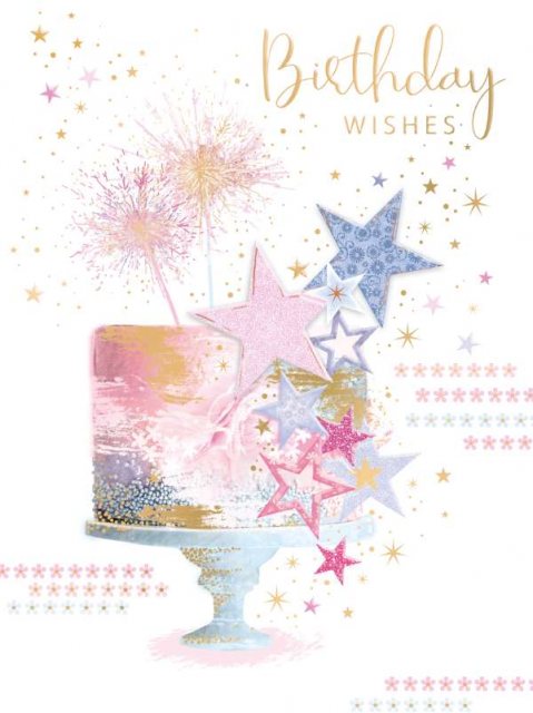 Contemporary Cake Birthday Wishes Card