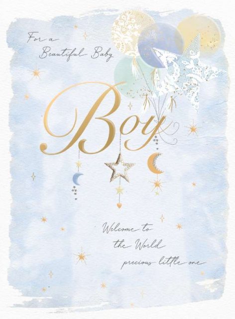 Balloons Baby Boy Card