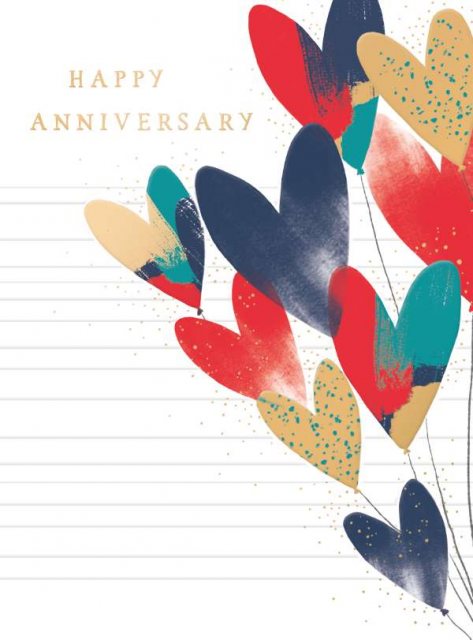 Hearts Happy Anniversary Card