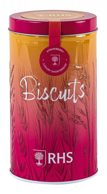 RHS Strawberry Luxury Shortbread Tin 150g