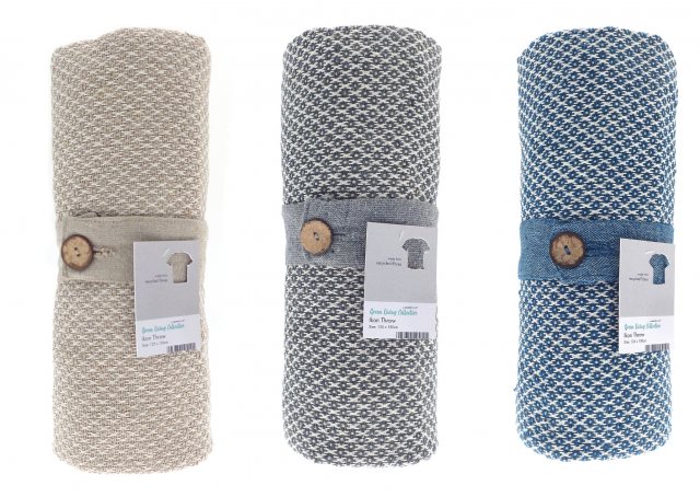 Recycled Throw With Button Assorted