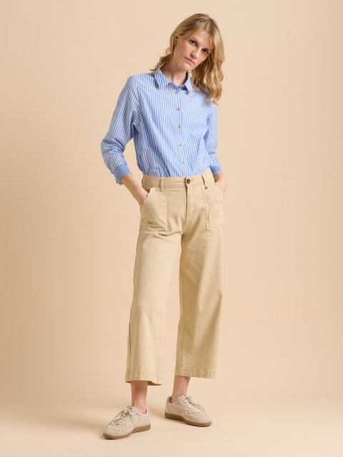 Brakeburn Brakeburn Wide Cropped Trouser Stone