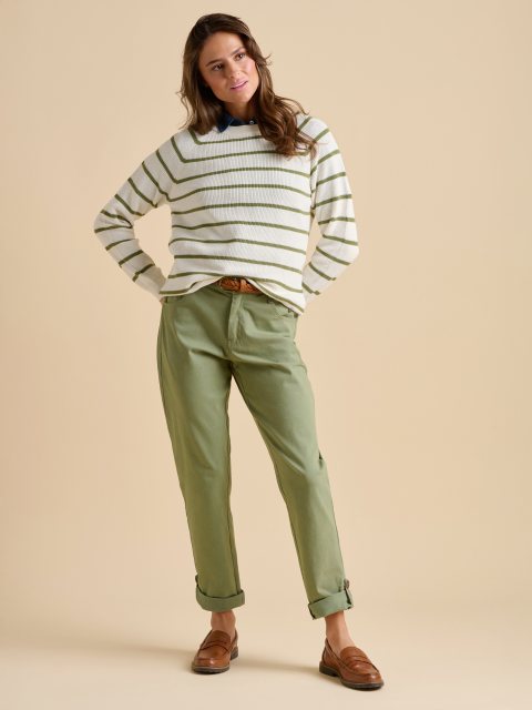 Brakeburn Brakeburn Crew Knitted Jumper Cream Stripe