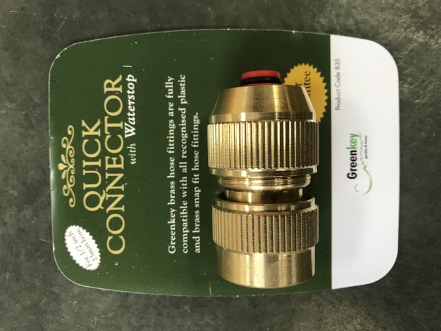 GREENKEY Greenkey Quick Hose Connector 1/2" With Shut Off Valve