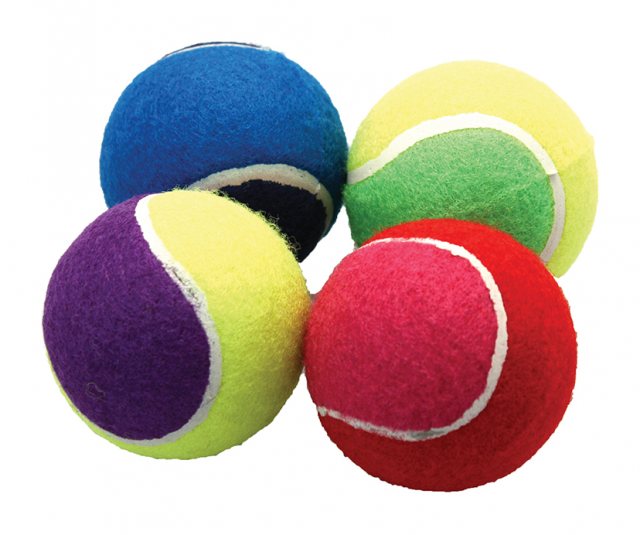 HAPPYPET Tennis Ball 4 Pack Assorted