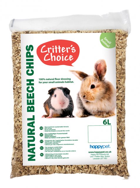 HAPPYPET Critters Choice Fine Beech Chips 6L