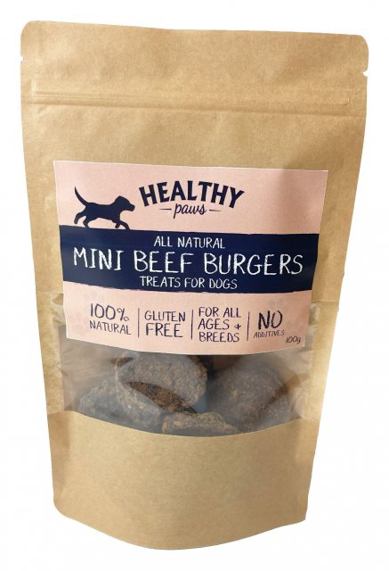 HAPPYPET Healthy Paws Mini Beef Burgers 100g