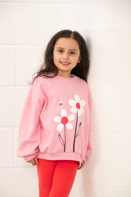 Lighthouse   Lighthouse Flora Floral Sweatshirt Dusky Pink