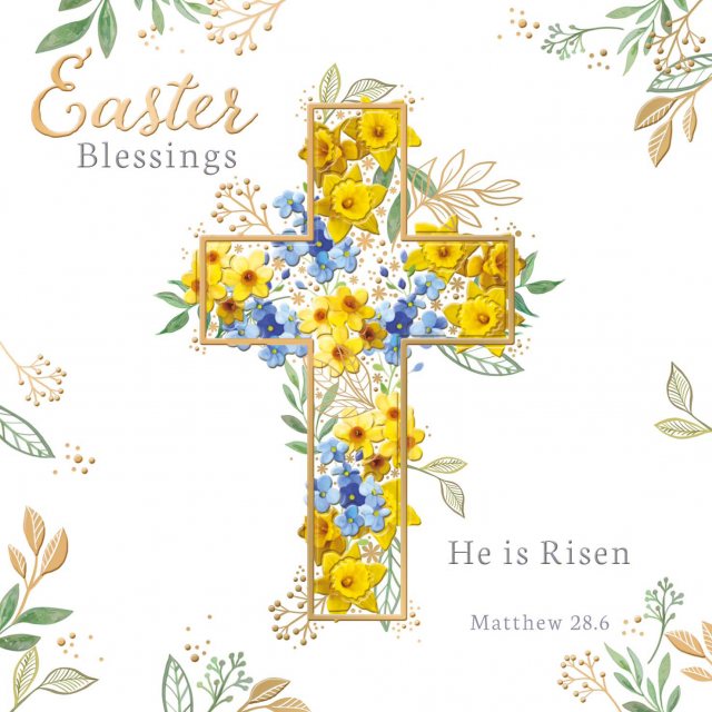 Easter Blessings Cross Card