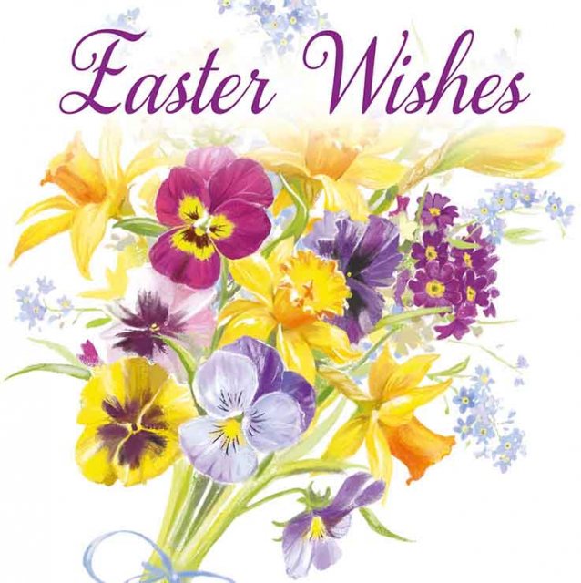 Easter Wishes Bunch Of Flowers Card