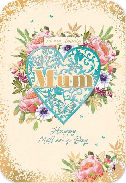 Happy Mother's Day Mum Heart Floral Card