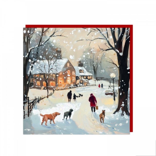 Art Marketing Boxing Day Stroll Christmas Card 6 Pack