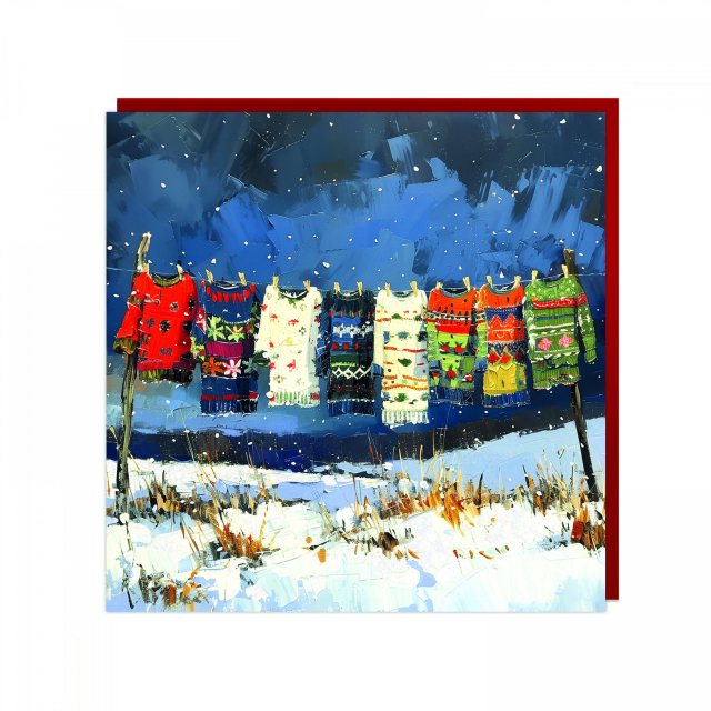 Art Marketing Christmas Jumper Day Christmas Card 6 Pack