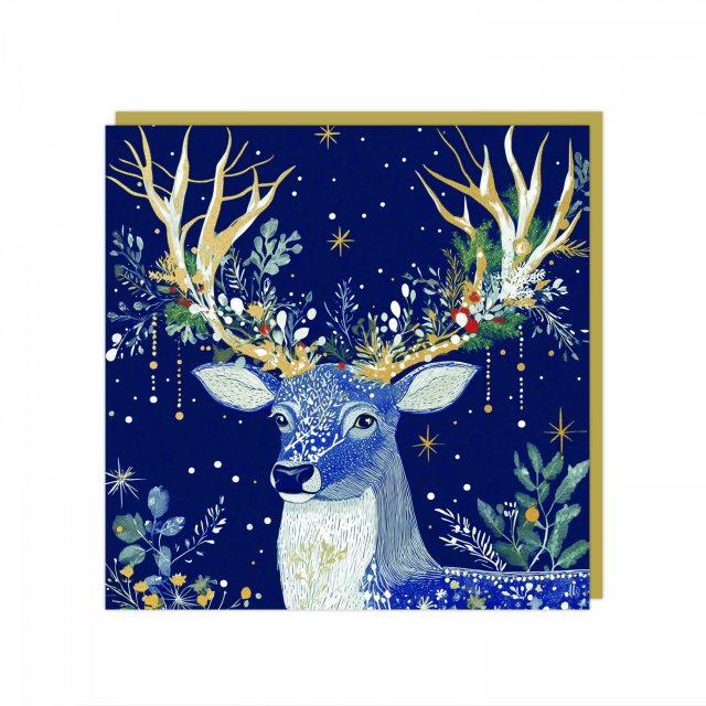 Art Marketing Glistening Stag Christmas Card 6 Pack