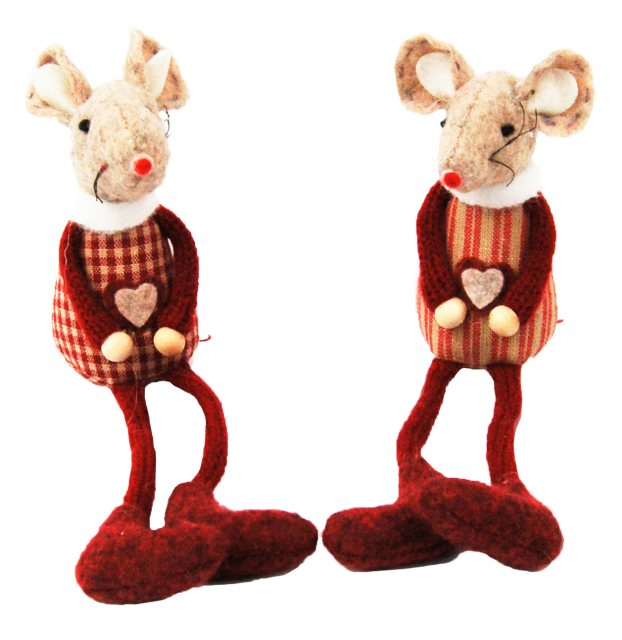 Ascalon Ascalon Sitting Mouse Gingham Red 15cm Assorted