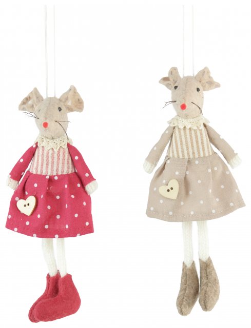 Ascalon Ascalon Hanging Polka Dot Mouse Red/Beige Assorted