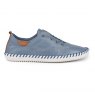 Lunar St Ives Leather Trainer Mid Blue