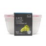 Lock N Lock Nestable Round Food Container Set 5 Piece