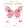 CARD FLORAL BUTTERFLY DN