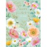 CARD ORANGE & PINK FLORAL DN