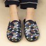 Lunar Lunar Crackle Slip On Slipper Blue