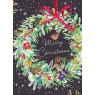 XMAS CARD MERRY WREATH N8