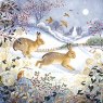 XMAS CARD HARES IN THE SNOW Q8