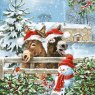 XMAS CARD SNOWMAN & DONKEYS Q8