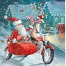 XMAS CARD SANTA & REINDEER Q8