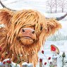 XMAS CARD HIGHLAND COW S6