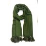 SCARF POM POM PLAIN OLIVE