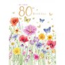 CARD 80TH FLORAL ATR