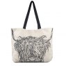 TOTE BAG HIGHLAND COW L BLK