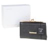 PURSE BLK S CLASP TEXTURED