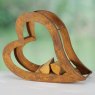 BOLTZE Boltze Iron Rust Heart Shelf 57 x 27cm