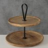 Boltze Kabir Mango Wood Tiered Tray 35cm