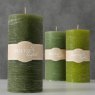 BOLTZE Boltze Pillar Candle Green Assorted