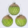 BAUBLE SHADY 8CM GREEN ASST