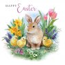 CARD EASTER BUNNY & CHICKS 45